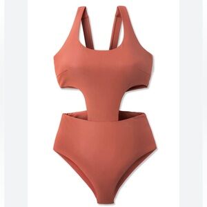NWT WET $148 Swimwear Kristen One Piece Monokini In Copper Shimmer